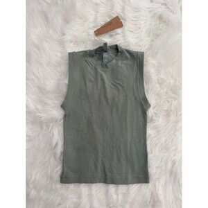Skims Cotton Jersey Mock Neck Tank Mineral Size XXS